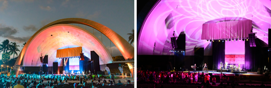 ASOBIEXPO HAWAII 2026 会場 Tom Moffatt Waikiki Shell 夜のライブ風景